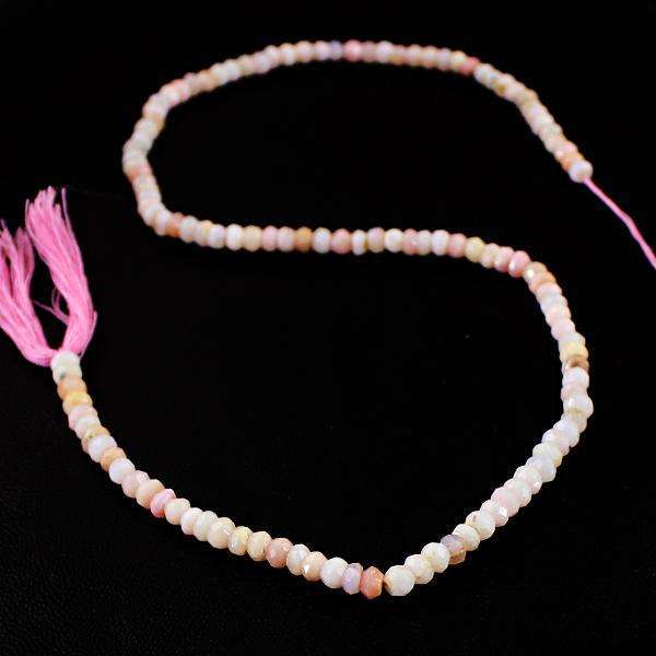 gemsmore:Genuine Faceted Pink Australian Opal Round Shape Drilled Beads Strand