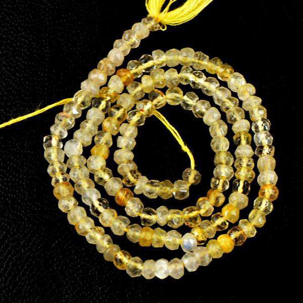 gemsmore:Genuine Faceted Round Shape Citrine Drilled Beads Strand