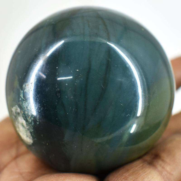 gemsmore:Genuine Forest Green Jasper Craved Healing Sphere (Ball)