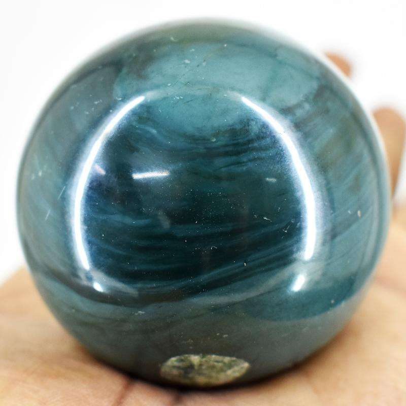 gemsmore:Genuine Forest Green Jasper Craved Healing Sphere (Ball)