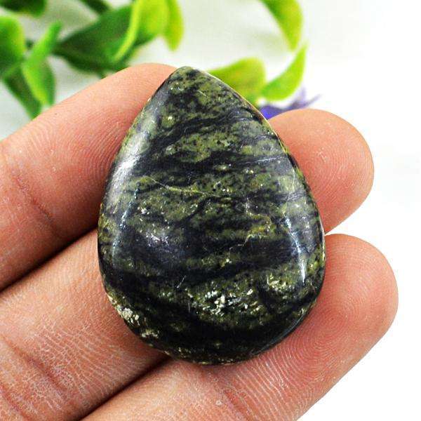 gemsmore:Genuine Forest Green Jasper Pear Shape Loose Untreated Gemstone