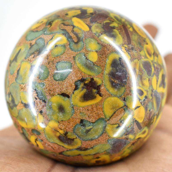 gemsmore:Genuine Fruit Jasper Carved Reiki Healing Sphere
