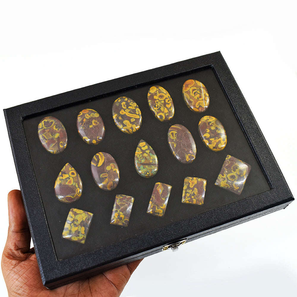 gemsmore:Genuine Fruit Jasper Untreated Gemstone Cabochon Lot