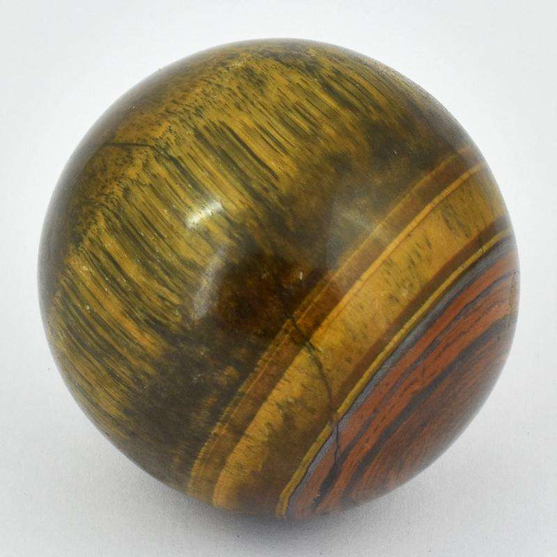 gemsmore:Genuine Golden Tiger Eye Carved Reiki Healing Sphere