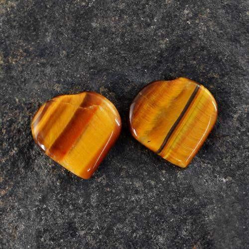 gemsmore:Genuine Golden Tiger Eye Gemstone Pair