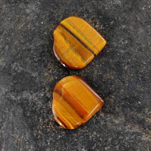 gemsmore:Genuine Golden Tiger Eye Gemstone Pair