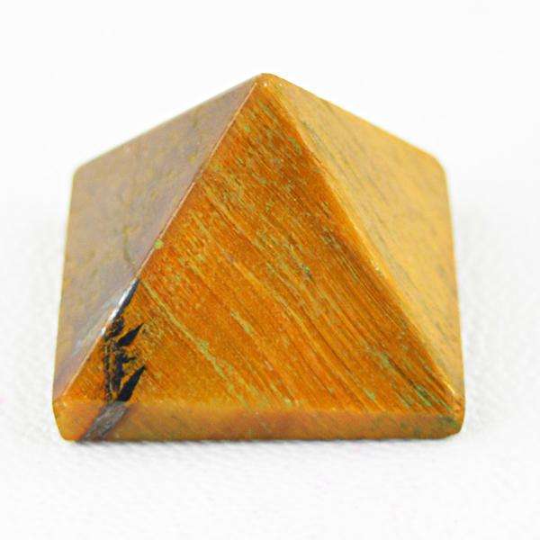 gemsmore:Genuine Golden Tiger Eye Healing Pyramid