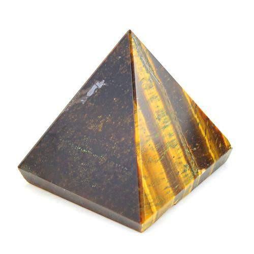 gemsmore:Genuine Golden Tiger Eye Healing Pyramid