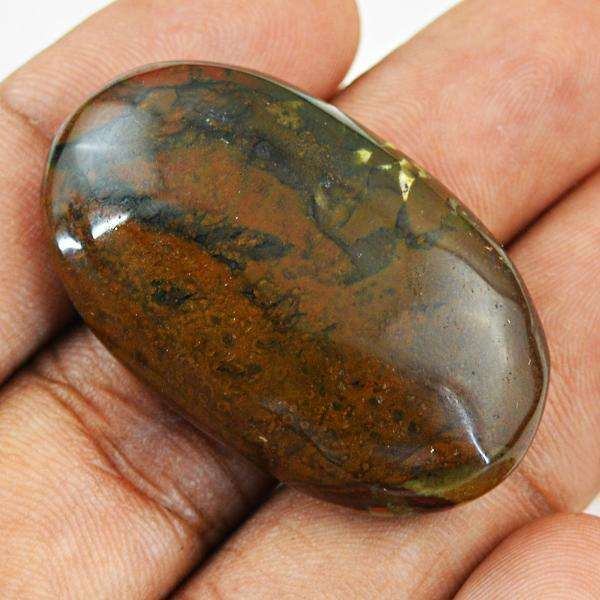 gemsmore:Genuine Golden Tiger Eye Oval Shape Loose Gemstone