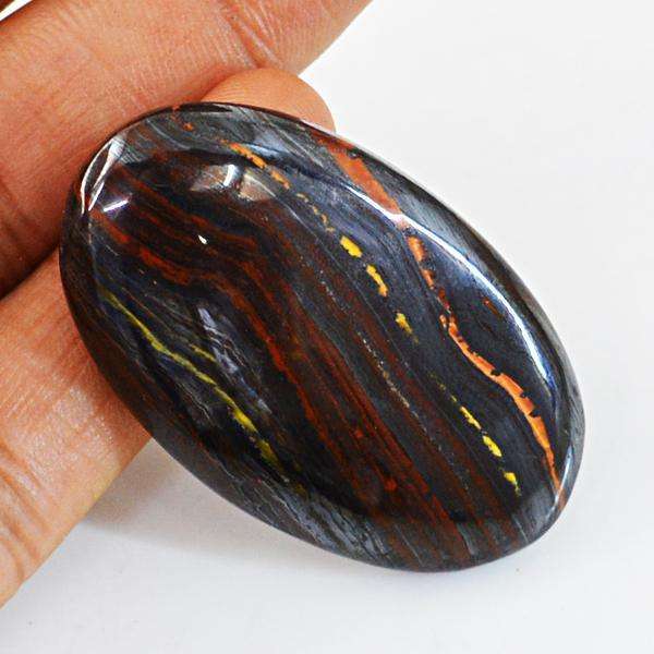 gemsmore:Genuine Golden Tiger Eye Oval Shape Loose Gemstone