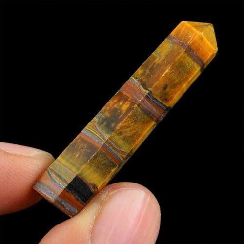 gemsmore:Genuine Golden Tiger Eye Untreated Healing Point