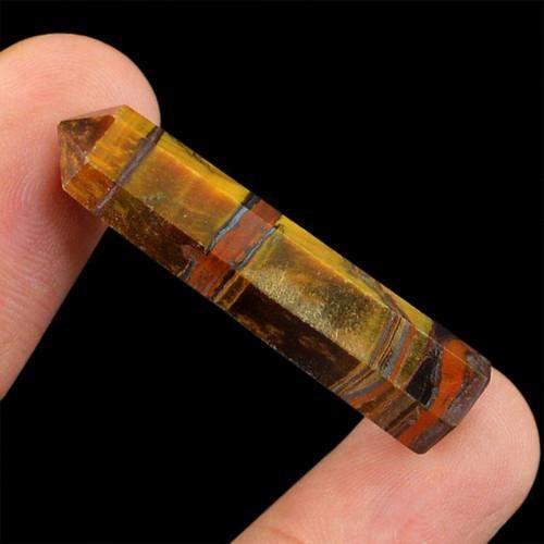 gemsmore:Genuine Golden Tiger Eye Untreated Healing Point