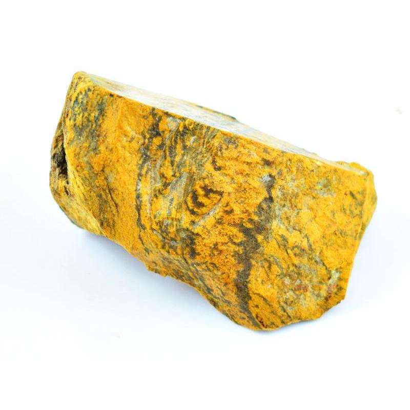 gemsmore:Genuine Golden Tigre Eye Carved Druzy Rough Rock