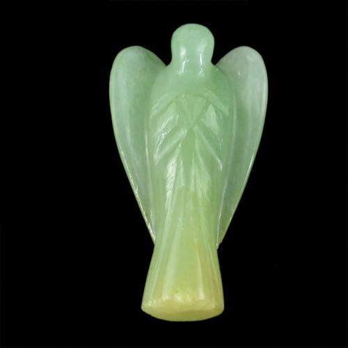 gemsmore:Genuine Green Aquamarine Carved Healing Angel Gemstone