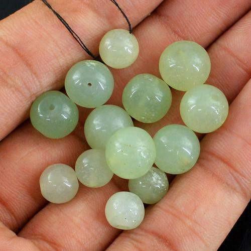 gemsmore:Genuine Green Aquamarine Drilled Beads Lot