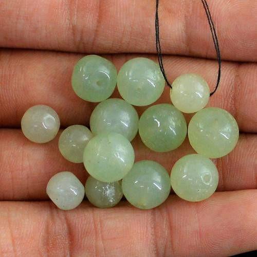 gemsmore:Genuine Green Aquamarine Drilled Beads Lot
