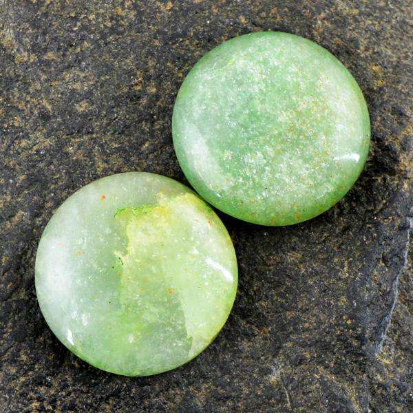 gemsmore:Genuine Green Aquamarine Round Shape Loose Gemstone Pair
