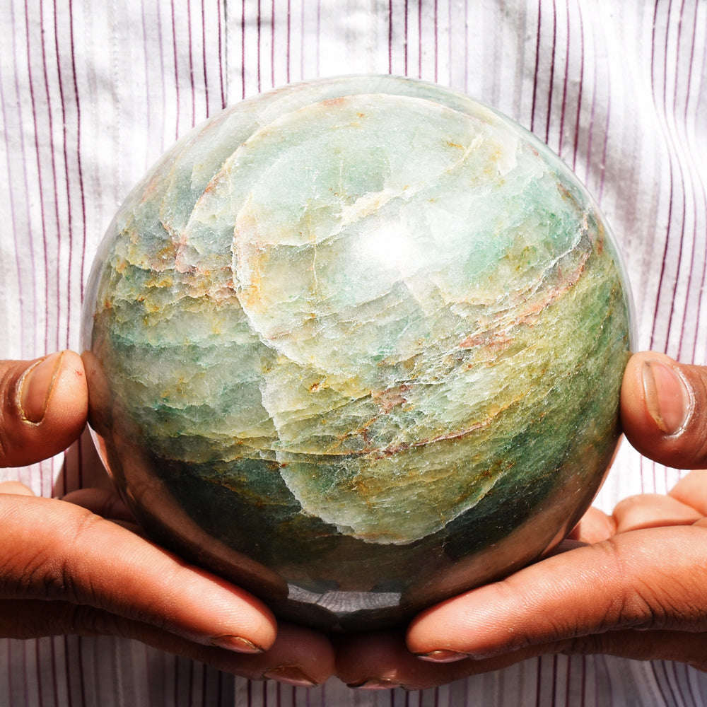 gemsmore:Genuine Green Aventurine Crystal Carved Reiki Healing Sphere - Museum  Size