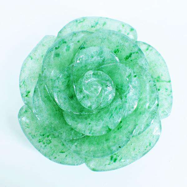 gemsmore:Genuine Green Aventurine Hand Carved Rose