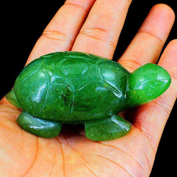 gemsmore:Genuine Green Aventurine Hand Carved Turtle