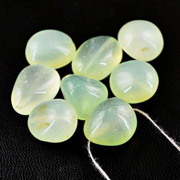 Genuine Green Chalcedony Drilled Beads Lot - Main Image