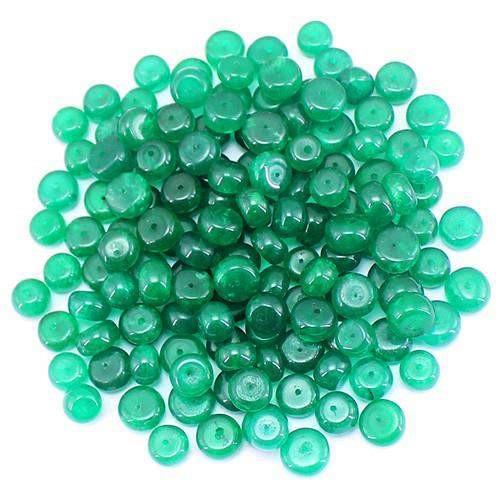 gemsmore:Genuine Green Chalcedony Drilled Beads Lot