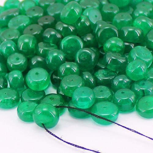 gemsmore:Genuine Green Chalcedony Drilled Beads Lot