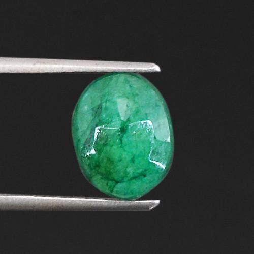 gemsmore:Genuine Green Emerald Faceted Gemstone