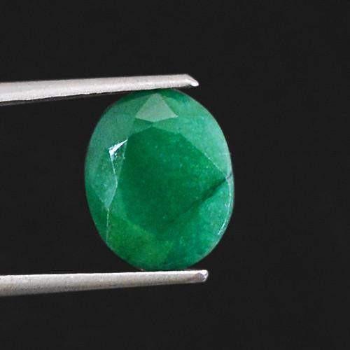 gemsmore:Genuine Green Emerald Faceted Gemstone