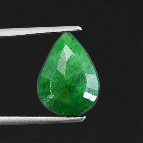 gemsmore:Genuine Green Emerald Faceted Gemstone