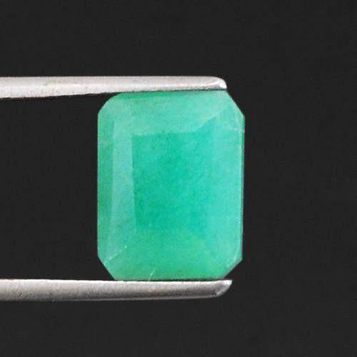 gemsmore:Genuine Green Emerald Faceted Gemstone