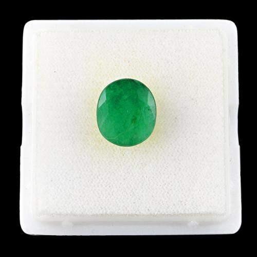 gemsmore:Genuine Green Emerald Faceted Gemstone