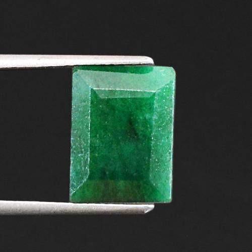 gemsmore:Genuine Green Emerald Faceted Gemstone