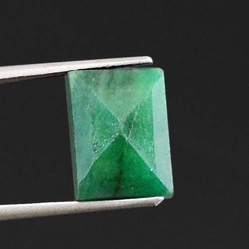 gemsmore:Genuine Green Emerald Faceted Gemstone