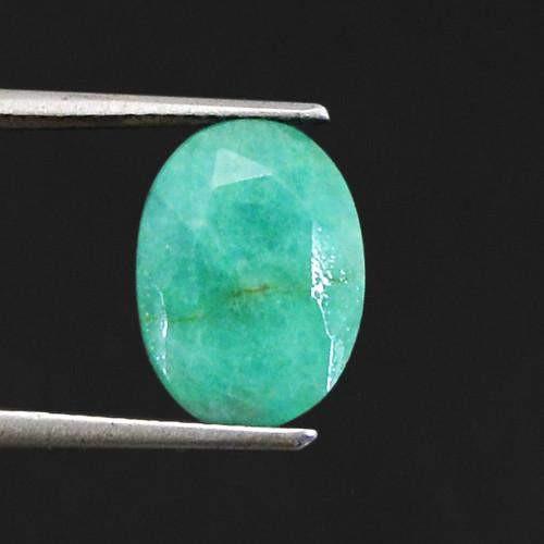 gemsmore:Genuine Green Emerald Faceted Gemstone