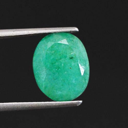 gemsmore:Genuine Green Emerald Faceted Gemstone