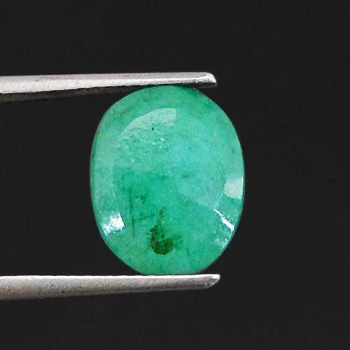 gemsmore:Genuine Green Emerald Faceted Gemstone