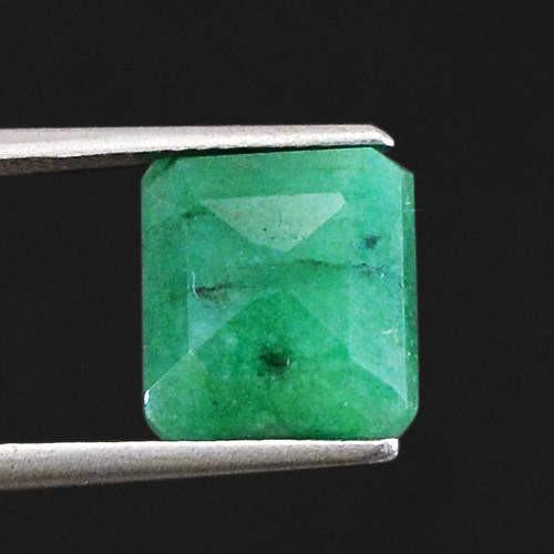 gemsmore:Genuine Green Emerald Faceted Gemstone