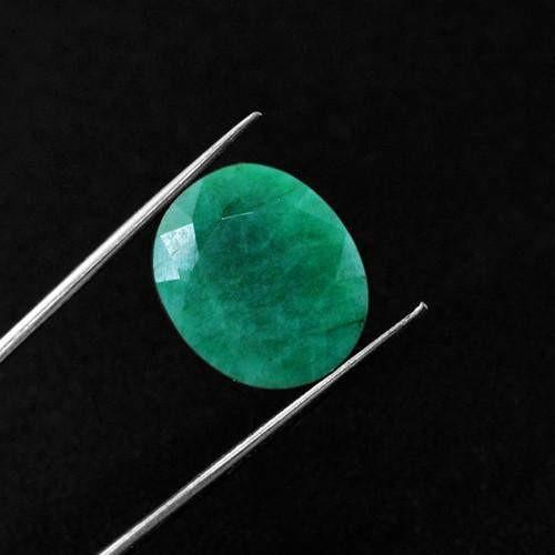 gemsmore:Genuine Green Emerald Oval Cut Gemstone