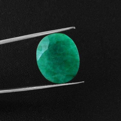 gemsmore:Genuine Green Emerald Oval Cut Gemstone
