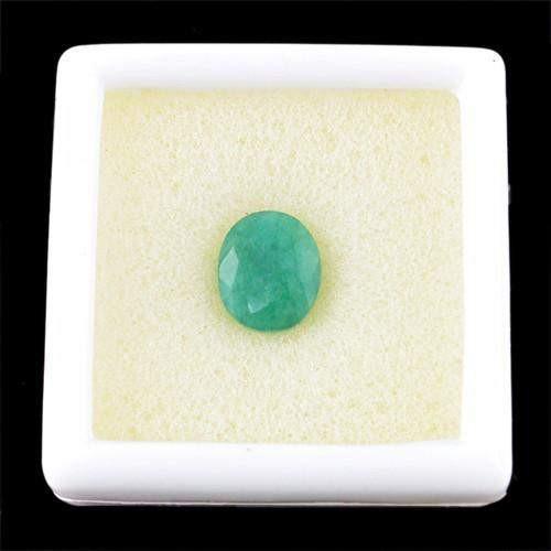 gemsmore:Genuine Green Emerald Oval Faceted Gemstone