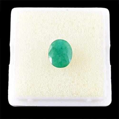 gemsmore:Genuine Green Emerald Oval Faceted Gemstone