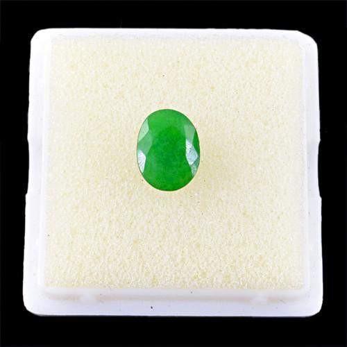 gemsmore:Genuine Green Emerald Oval Faceted Gemstone