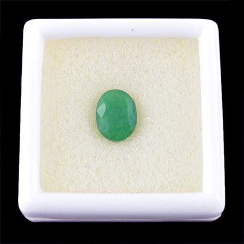 gemsmore:Genuine Green Emerald Oval Faceted Gemstone