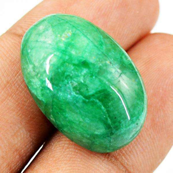 gemsmore:Genuine Green Emerald Oval Shape Loose Gemstone