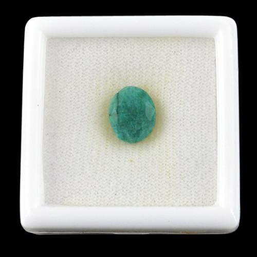 gemsmore:Genuine Green Emerald Oval Shaped Faceted Gemstone
