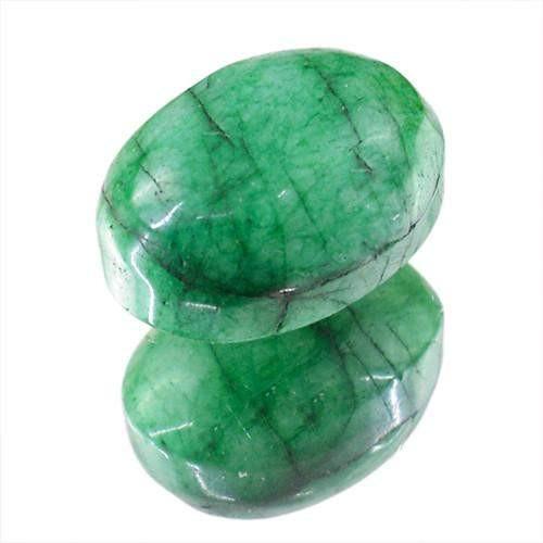 gemsmore:Genuine Green Emerald Oval Shaped Gemstone