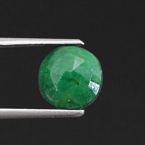 gemsmore:Genuine Green Emerald Round Cut Gemstone