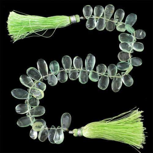 gemsmore:Genuine Green Flourite Beads Strand