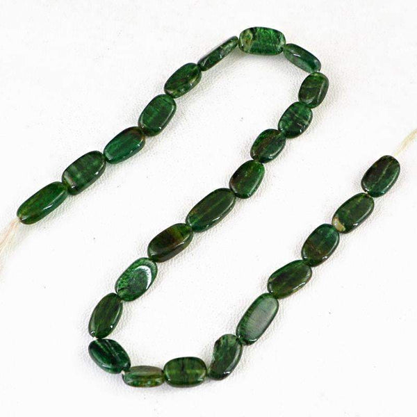 gemsmore:Genuine Green Jade Beads Strand - Natural Drilled